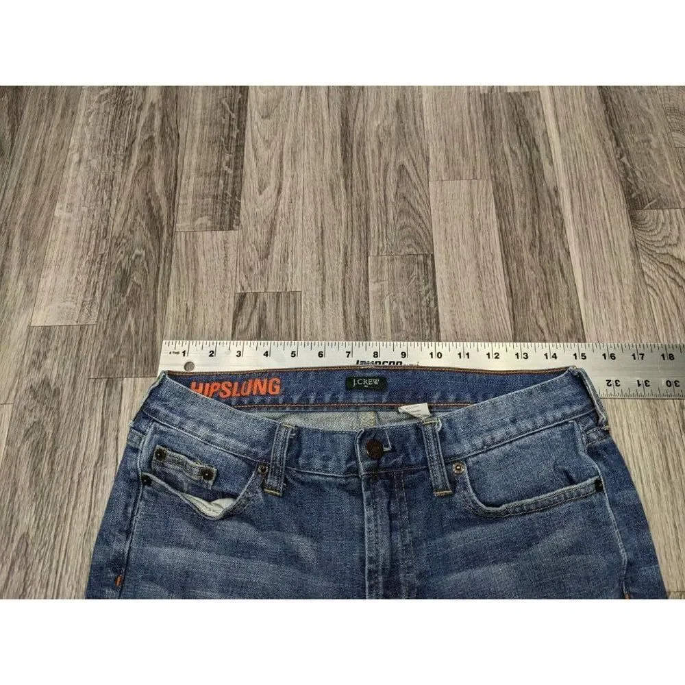 J. Crew Womens Size 29 Pockets Hipslung Whiskered‎ Denim Blue Jeans Capris